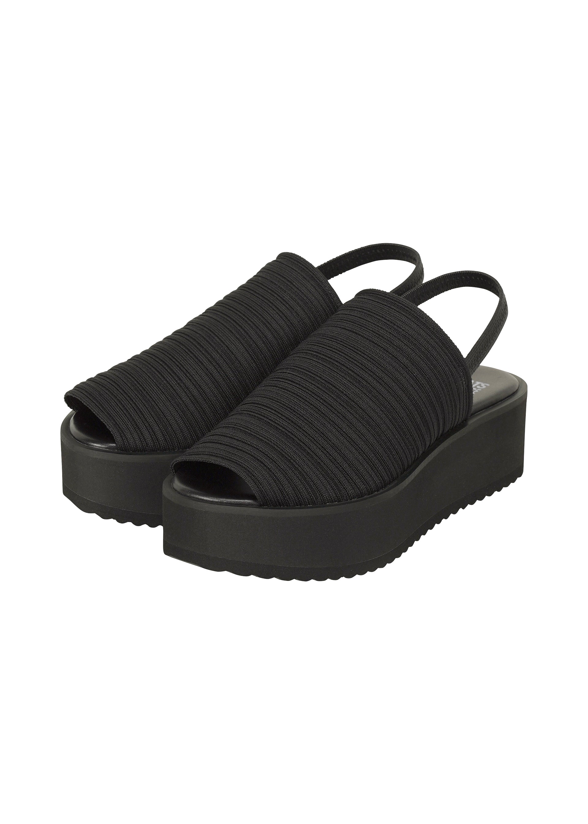 PLEATS KNIT SANDALS Shoes Black