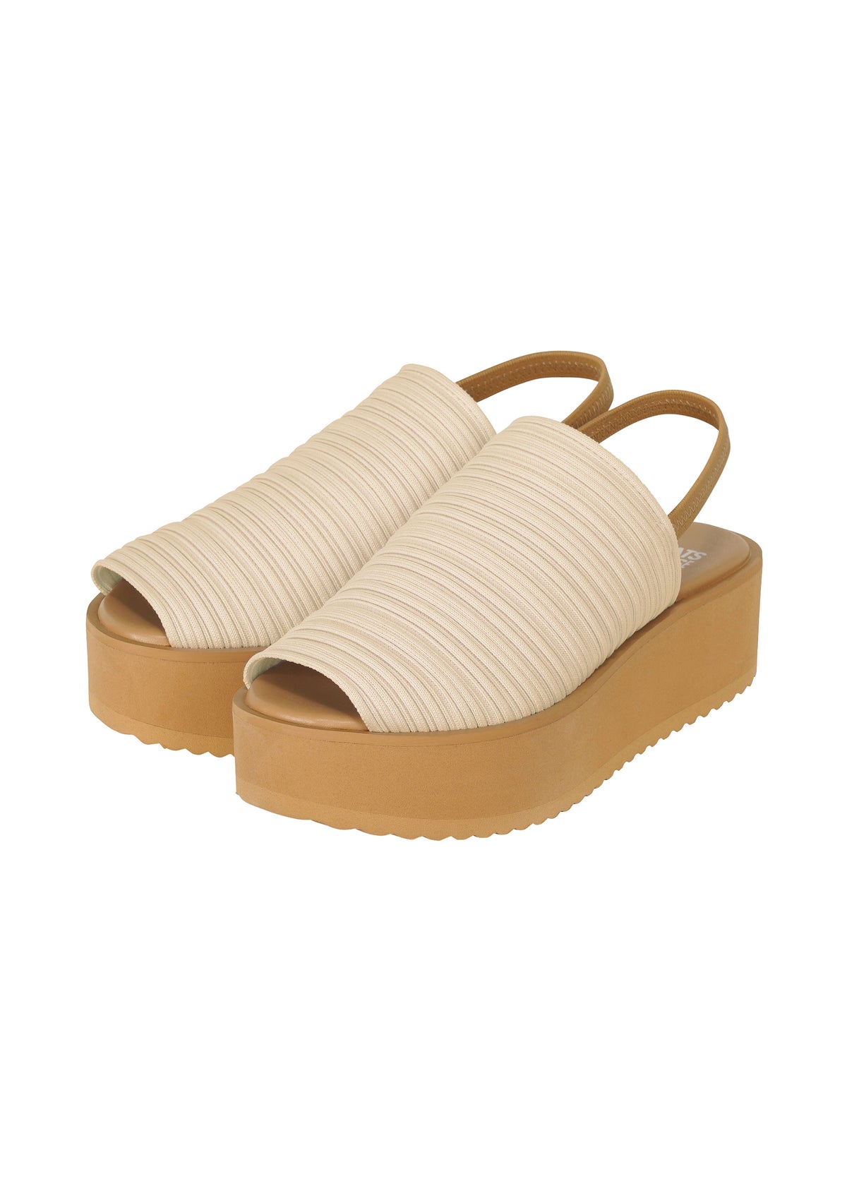 SANDALES PLISSÉES EN MAILLE Beige Clair