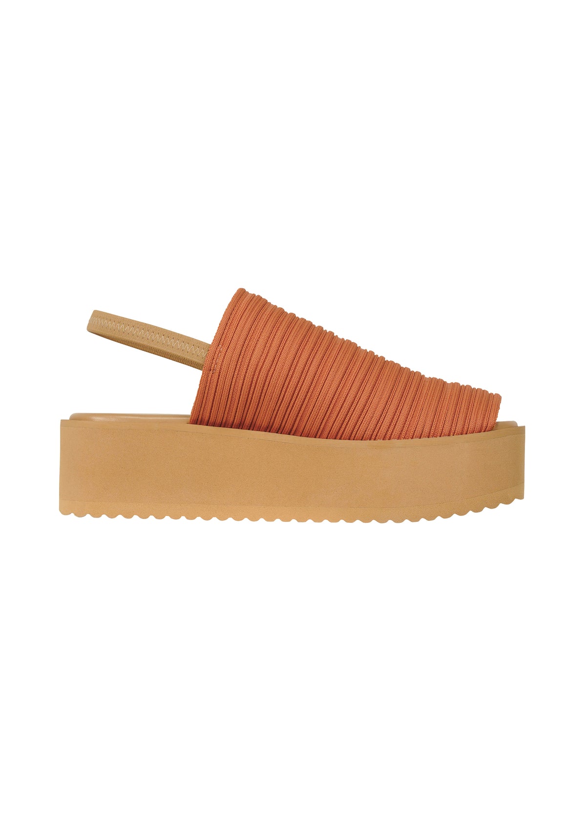 SANDALES PLISSÉES EN MAILLE Beige Clair