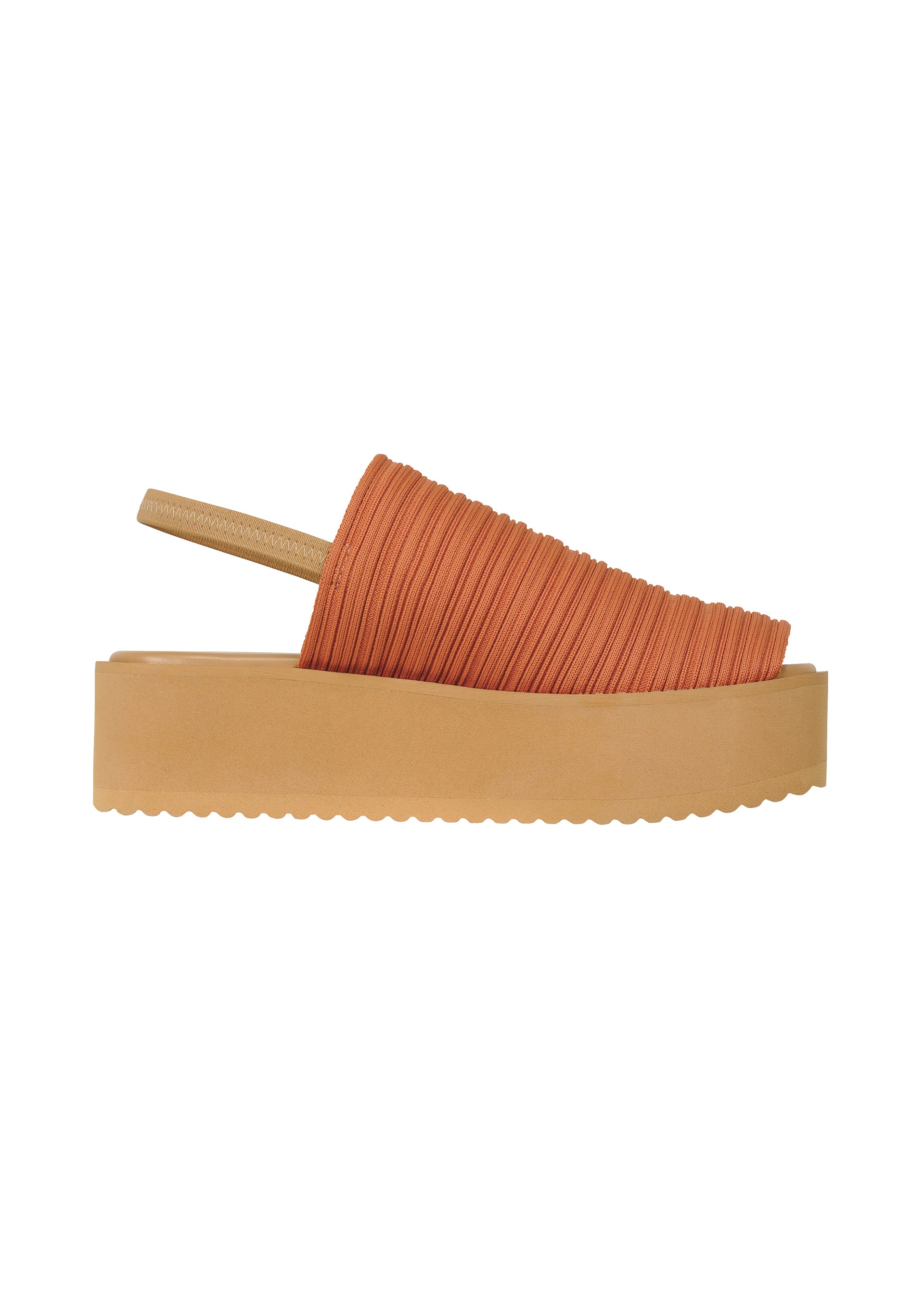 SANDALES PLISSÉES EN MAILLE Beige Clair