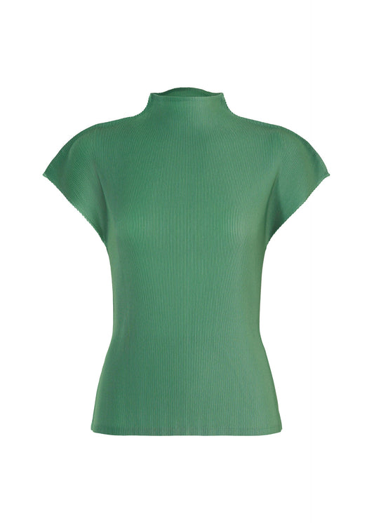 A product shot of the PLEATS PLEASE ISSEY MIYAKE MIST AUGUST shirt in grayish green.