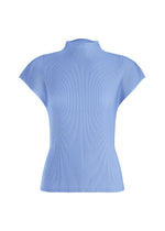 A product shot of the PLEATS PLEASE ISSEY MIYAKE MIST AUGUST shirt in light blue.