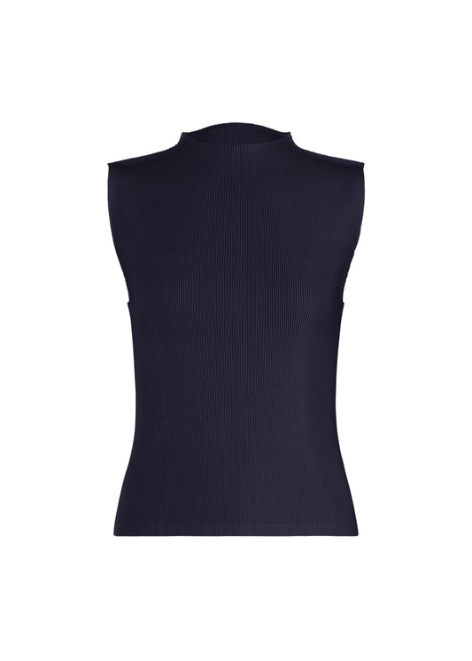 A product shot of the PLEATS PLEASE ISSEY MIYAKE MIST SEPTEMBER shirt in navy.