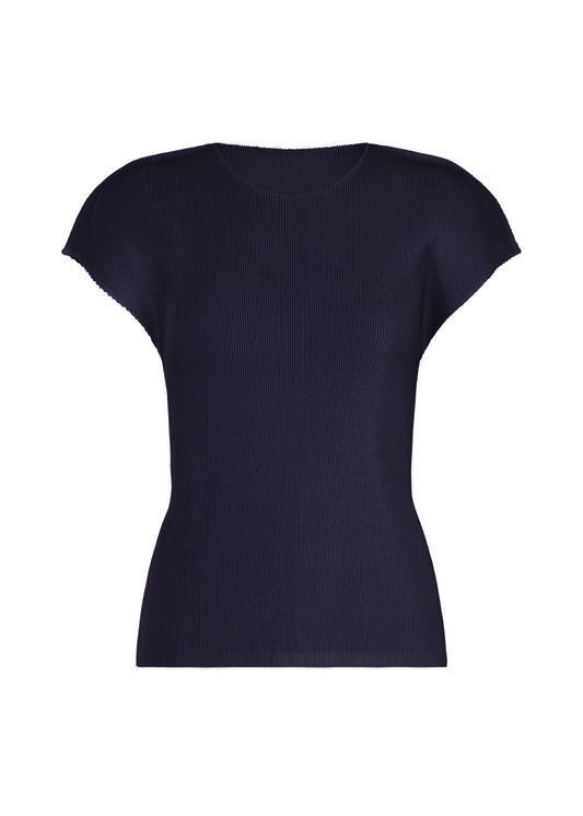 A product shot of the PLEATS PLEASE ISSEY MIYAKE MIST SEPTEMBER shirt in navy.