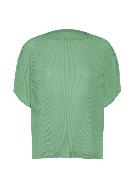 A product shot of the PLEATS PLEASE ISSEY MIYAKE TATAMI AUGUST shirt in grayish green.