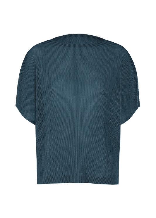 A product shot of the PLEATS PLEASE ISSEY MIYAKE TATAMI AUGUST shirt in marine blue.