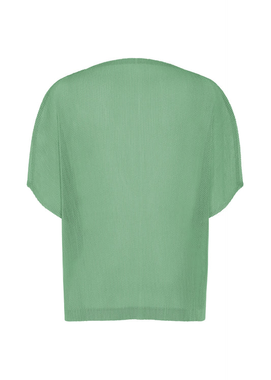 A detail shot of the PLEATS PLEASE ISSEY MIYAKE TATAMI AUGUST shirt.