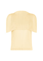 A product shot of the PLEATS PLEASE ISSEY MIYAKE TATAMI AUGUST shirt in off white.