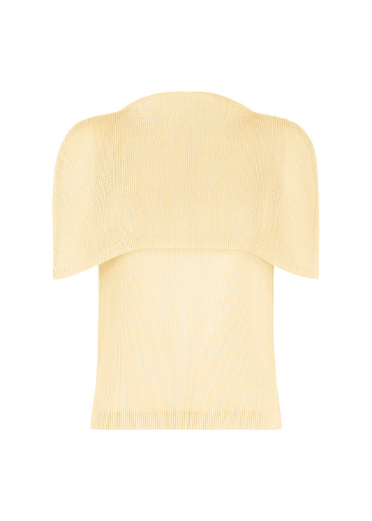 A product shot of the PLEATS PLEASE ISSEY MIYAKE TATAMI AUGUST shirt in off white.