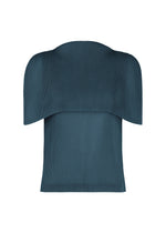 A product shot of the PLEATS PLEASE ISSEY MIYAKE TATAMI AUGUST shirt in marine blue.
