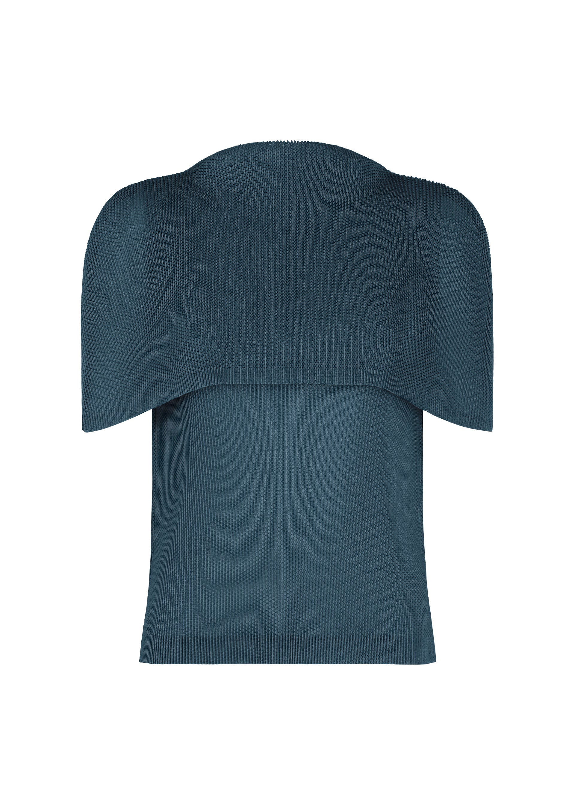 A product shot of the PLEATS PLEASE ISSEY MIYAKE TATAMI AUGUST shirt in marine blue.