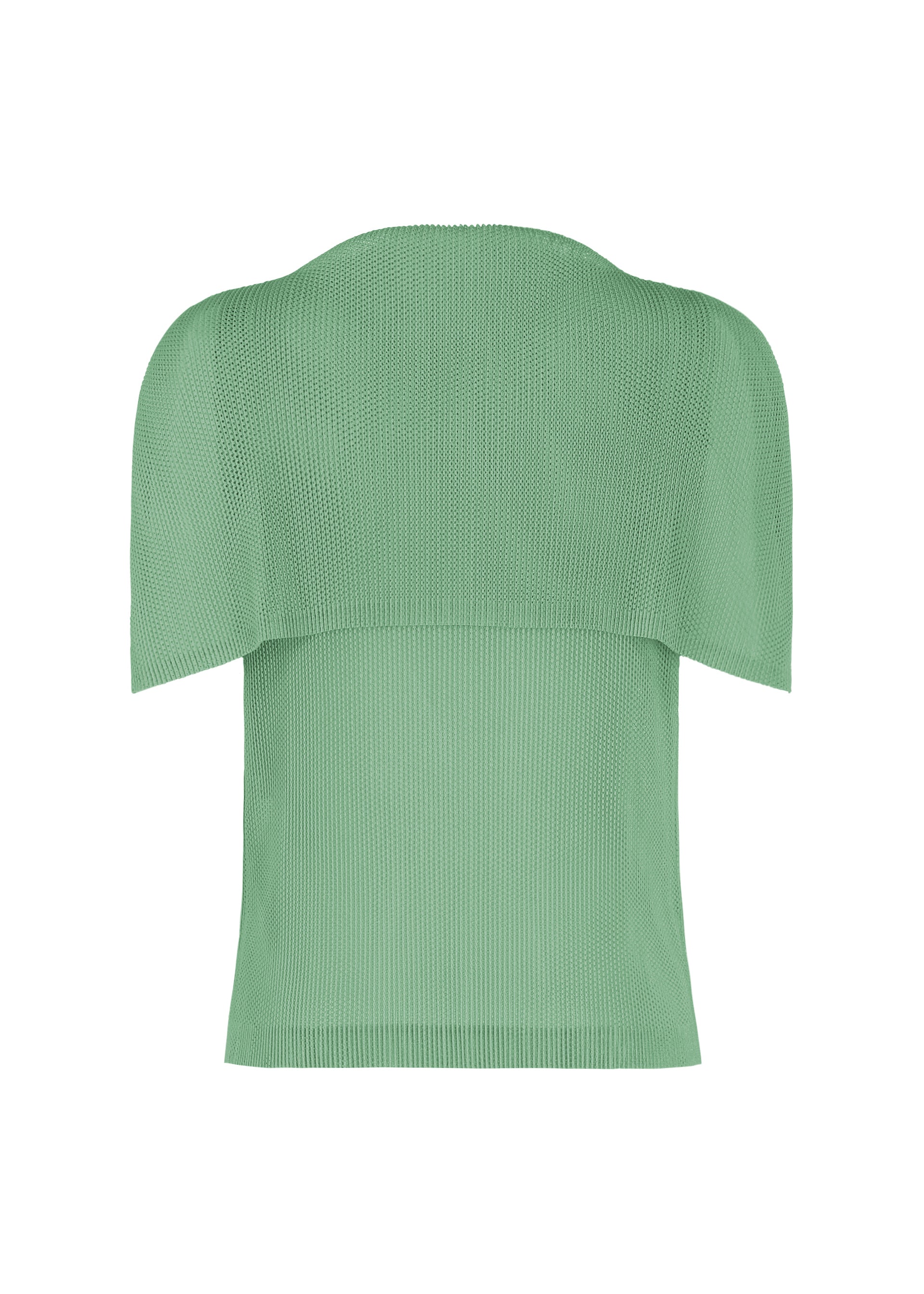 A detail shot of the PLEATS PLEASE ISSEY MIYAKE TATAMI AUGUST shirt.