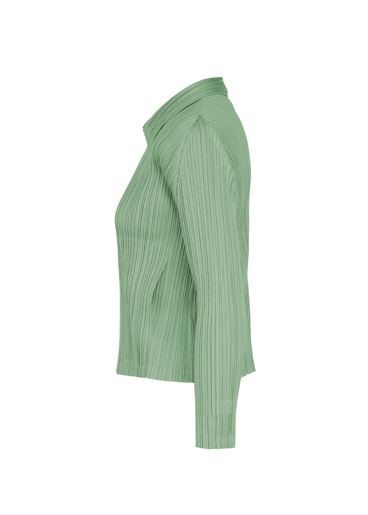 A detail shot of the PLEATS PLEASE ISSEY MIYAKE MONTHLY COLORS : AUGUST blouson.