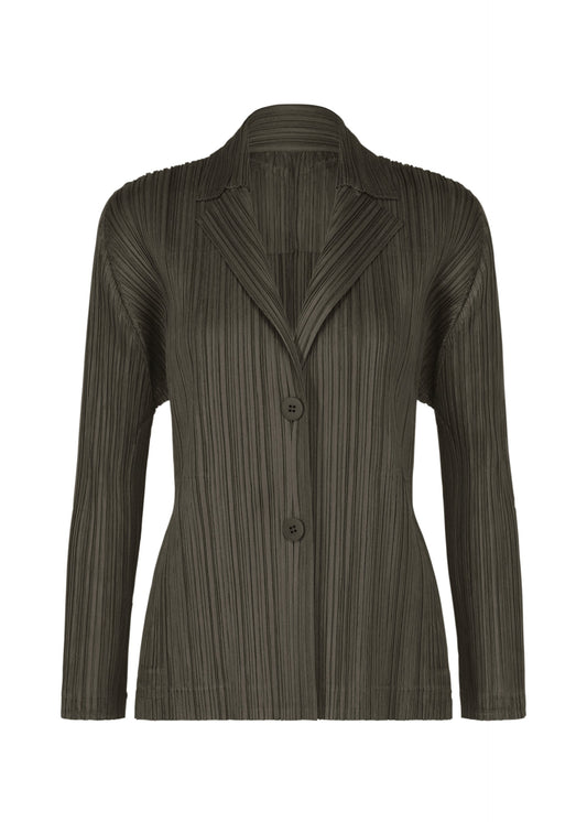 A product shot of the PLEATS PLEASE ISSEY MIYAKE PLEATS JACKET jacket in charcoal.