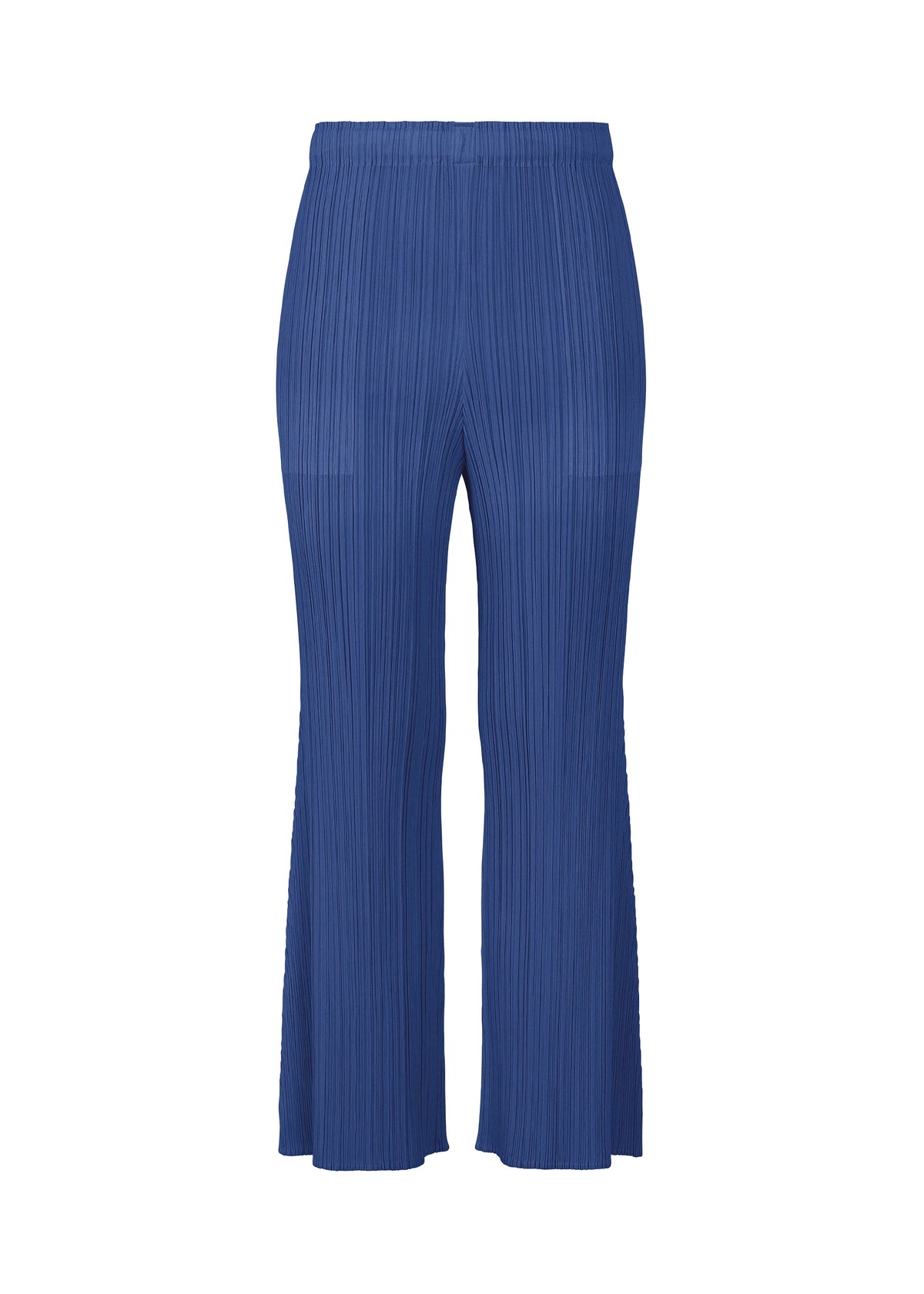 A product shot of the PLEATS PLEASE ISSEY MIYAKE MONTHLY COLORS : JULY pants in blue.
