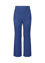 A product shot of the PLEATS PLEASE ISSEY MIYAKE MONTHLY COLORS : JULY pants in blue.