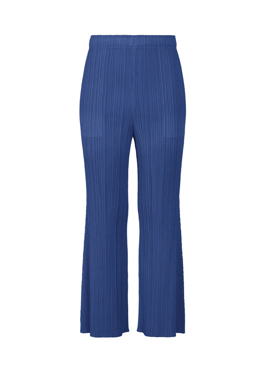 A product shot of the PLEATS PLEASE ISSEY MIYAKE MONTHLY COLORS : JULY pants in blue.