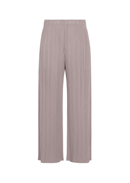A product shot of the PLEATS PLEASE ISSEY MIYAKE MONTHLY COLORS : AUGUST pants in grayish purple.