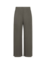 A product shot of the PLEATS PLEASE ISSEY MIYAKE MONTHLY COLORS : AUGUST pants in charcoal.