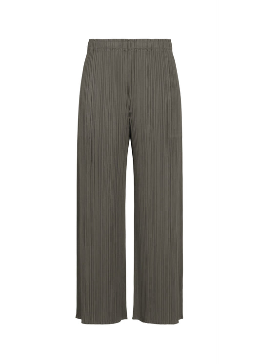 A product shot of the PLEATS PLEASE ISSEY MIYAKE MONTHLY COLORS : AUGUST pants in charcoal.