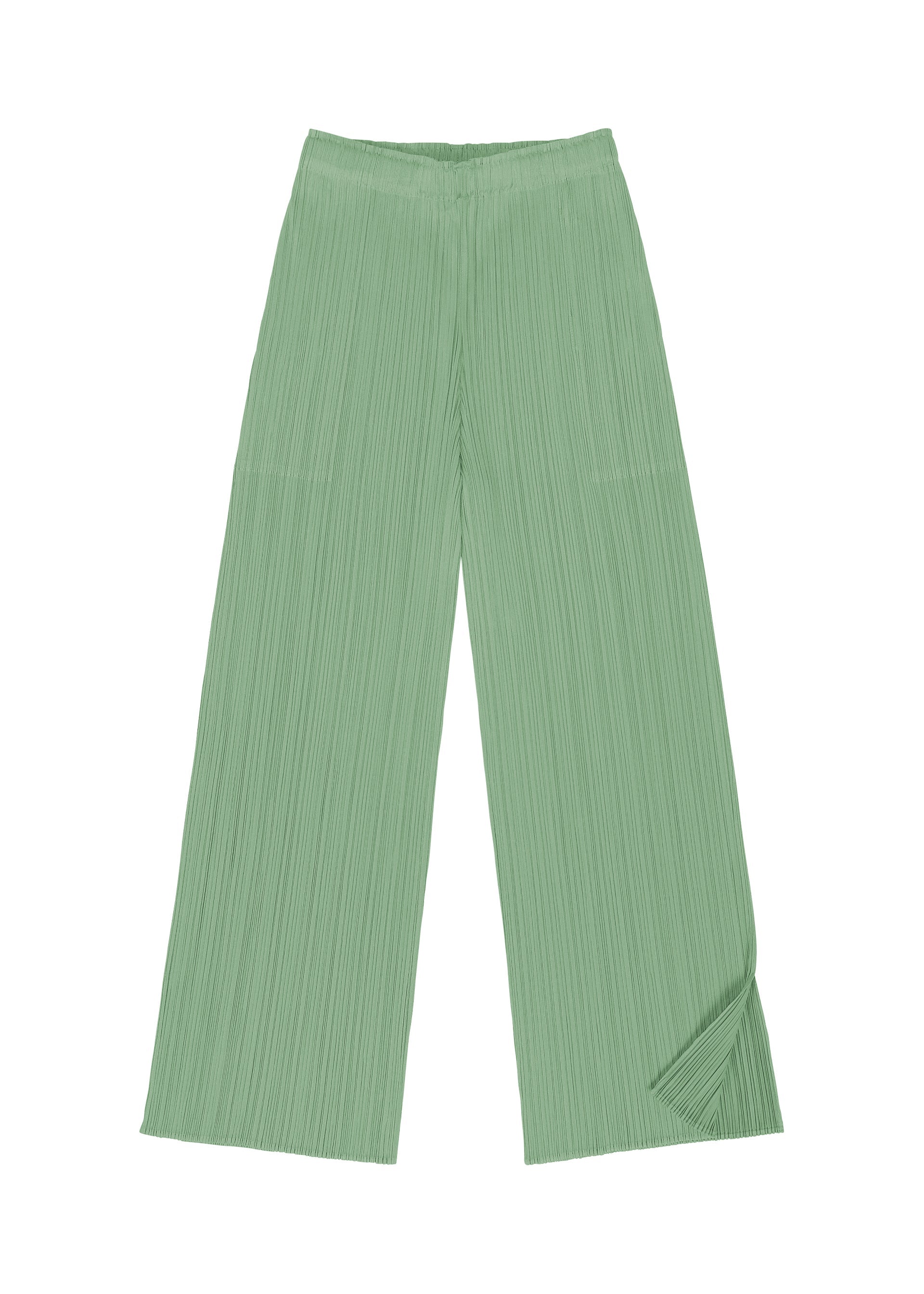 A detail shot of the PLEATS PLEASE ISSEY MIYAKE MONTHLY COLORS : AUGUST pants.