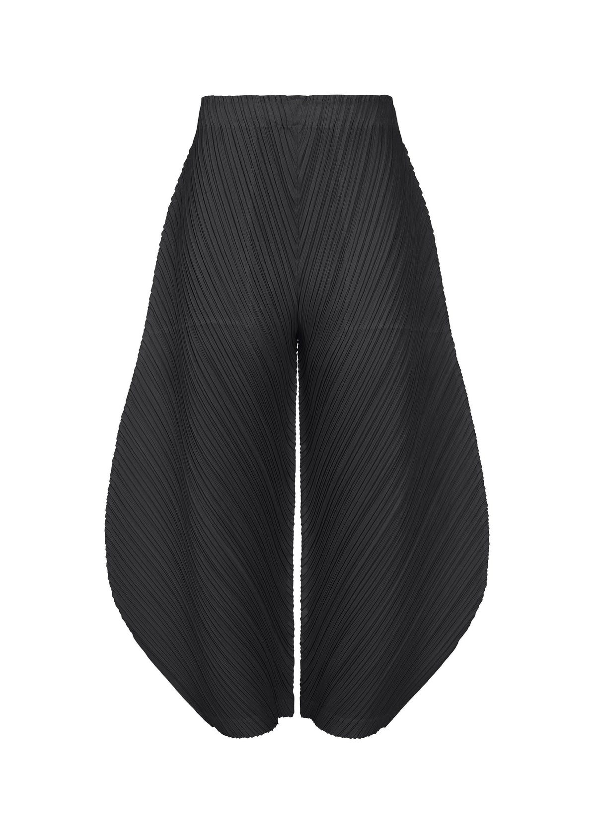 A product shot of the PLEATS PLEASE ISSEY MIYAKE THICKER BOTTOMS 1 trousers in black.
