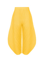 A product shot of the PLEATS PLEASE ISSEY MIYAKE THICKER BOTTOMS 1 trousers in yellow.