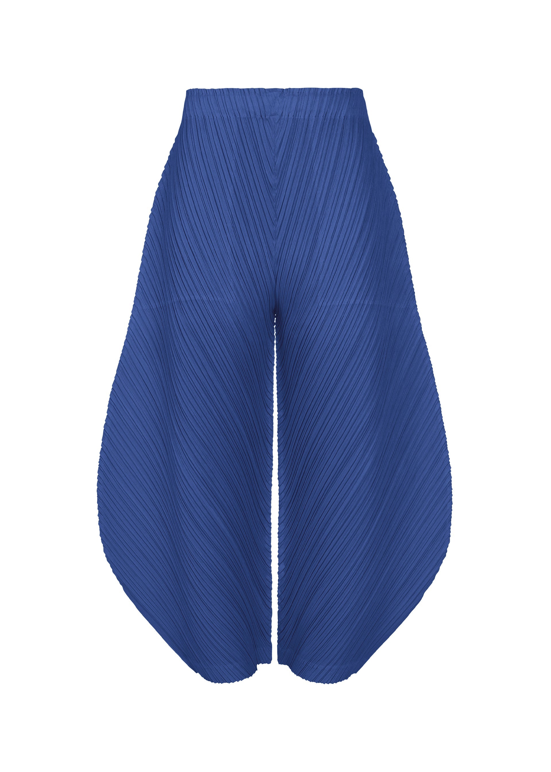 A product shot of the PLEATS PLEASE ISSEY MIYAKE THICKER BOTTOMS 1 trousers in blue.
