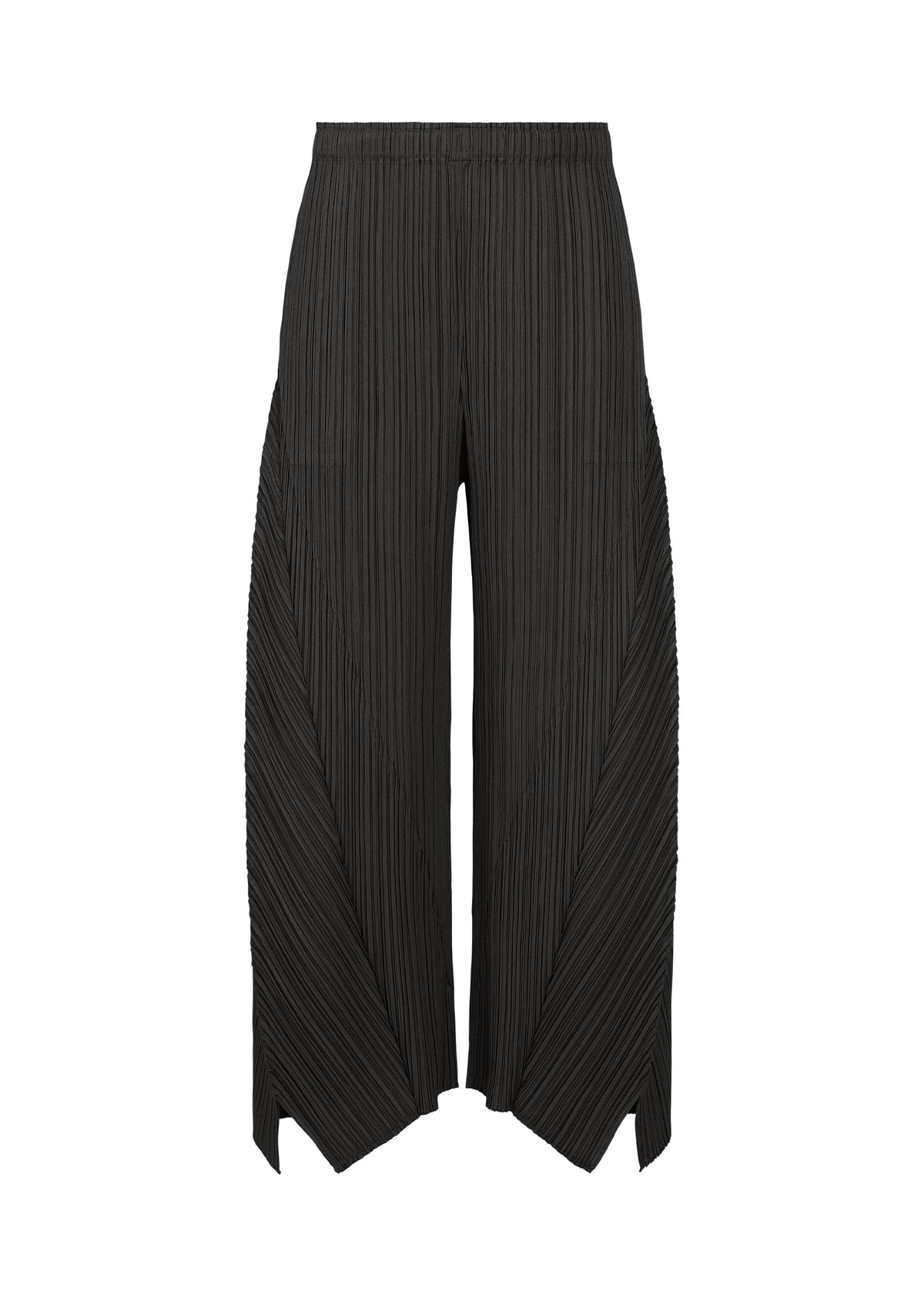 A product shot of the PLEATS PLEASE ISSEY MIYAKE FOLD pants in black.