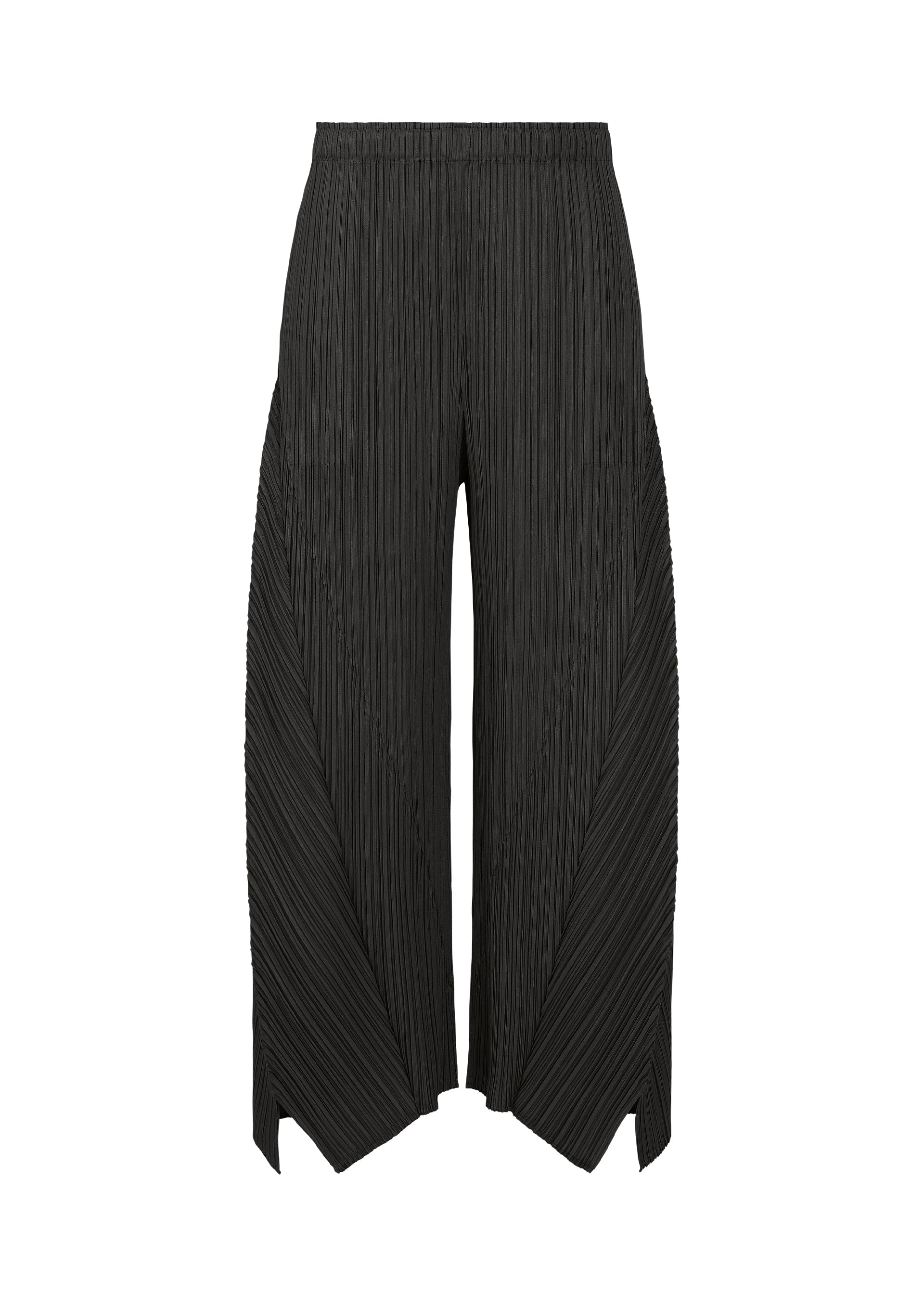 A product shot of the PLEATS PLEASE ISSEY MIYAKE FOLD pants in black.