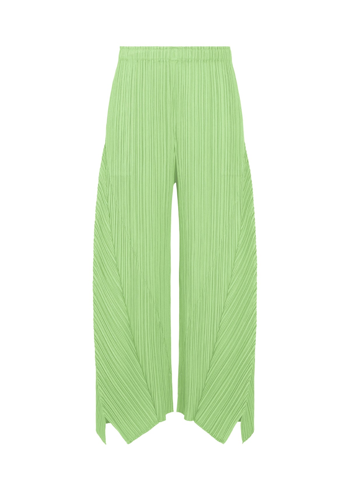 A product shot of the PLEATS PLEASE ISSEY MIYAKE FOLD pants in mint green.