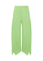 A product shot of the PLEATS PLEASE ISSEY MIYAKE FOLD pants in mint green.