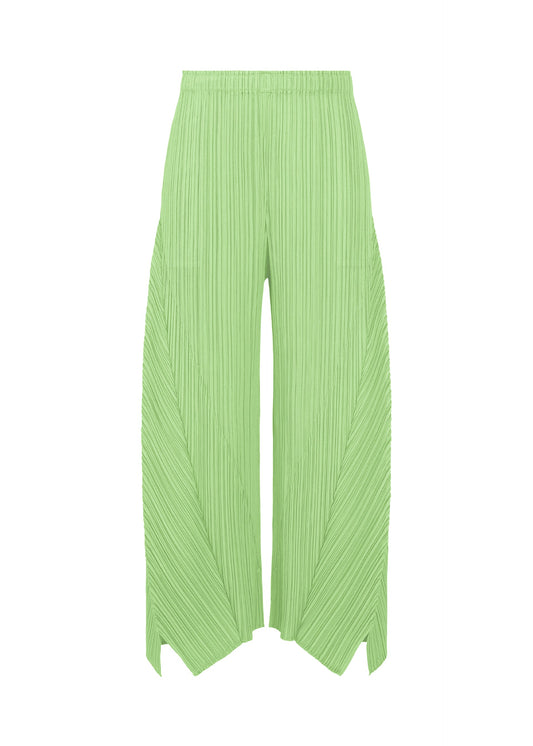 A product shot of the PLEATS PLEASE ISSEY MIYAKE FOLD pants in mint green.