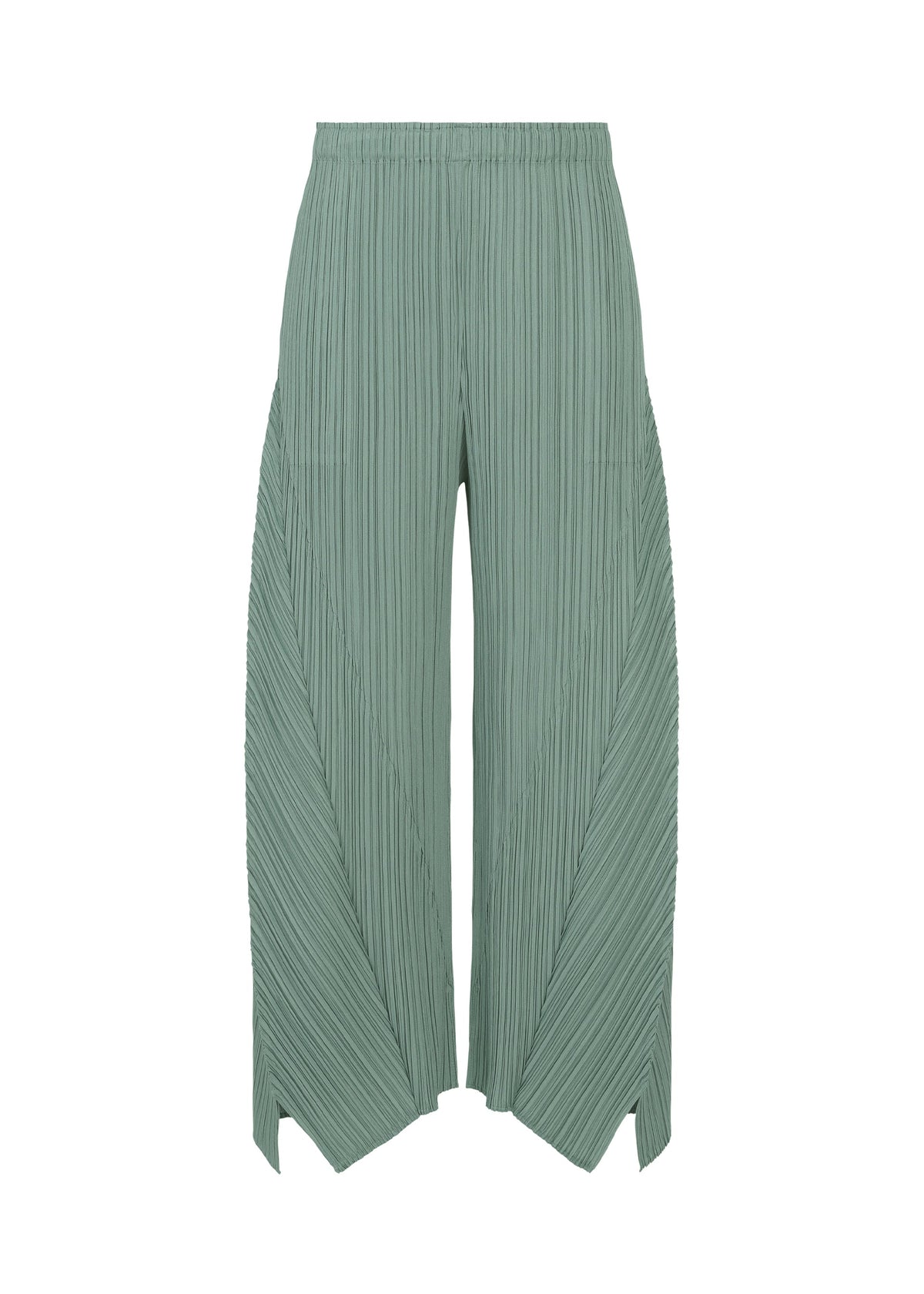 A product shot of the PLEATS PLEASE ISSEY MIYAKE FOLD pants in baby blue.