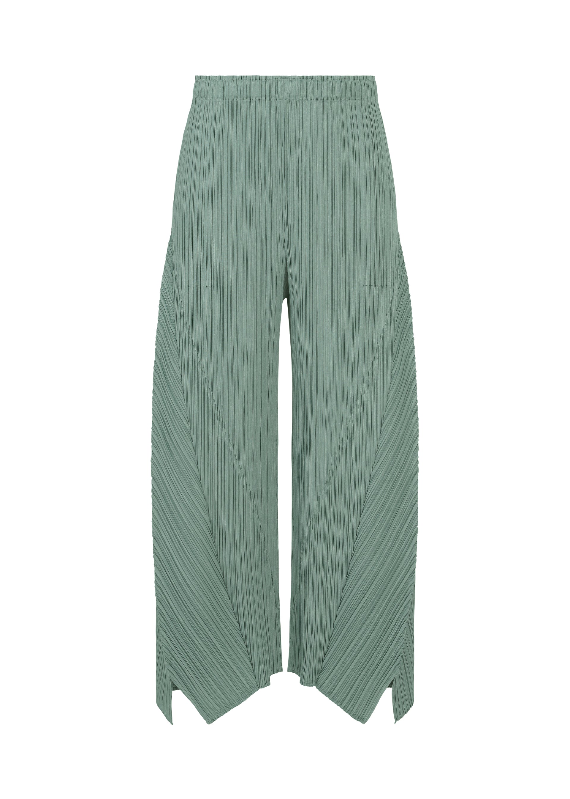 A product shot of the PLEATS PLEASE ISSEY MIYAKE FOLD pants in baby blue.