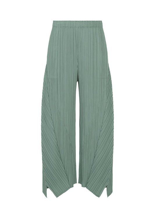 A product shot of the PLEATS PLEASE ISSEY MIYAKE FOLD pants in baby blue.