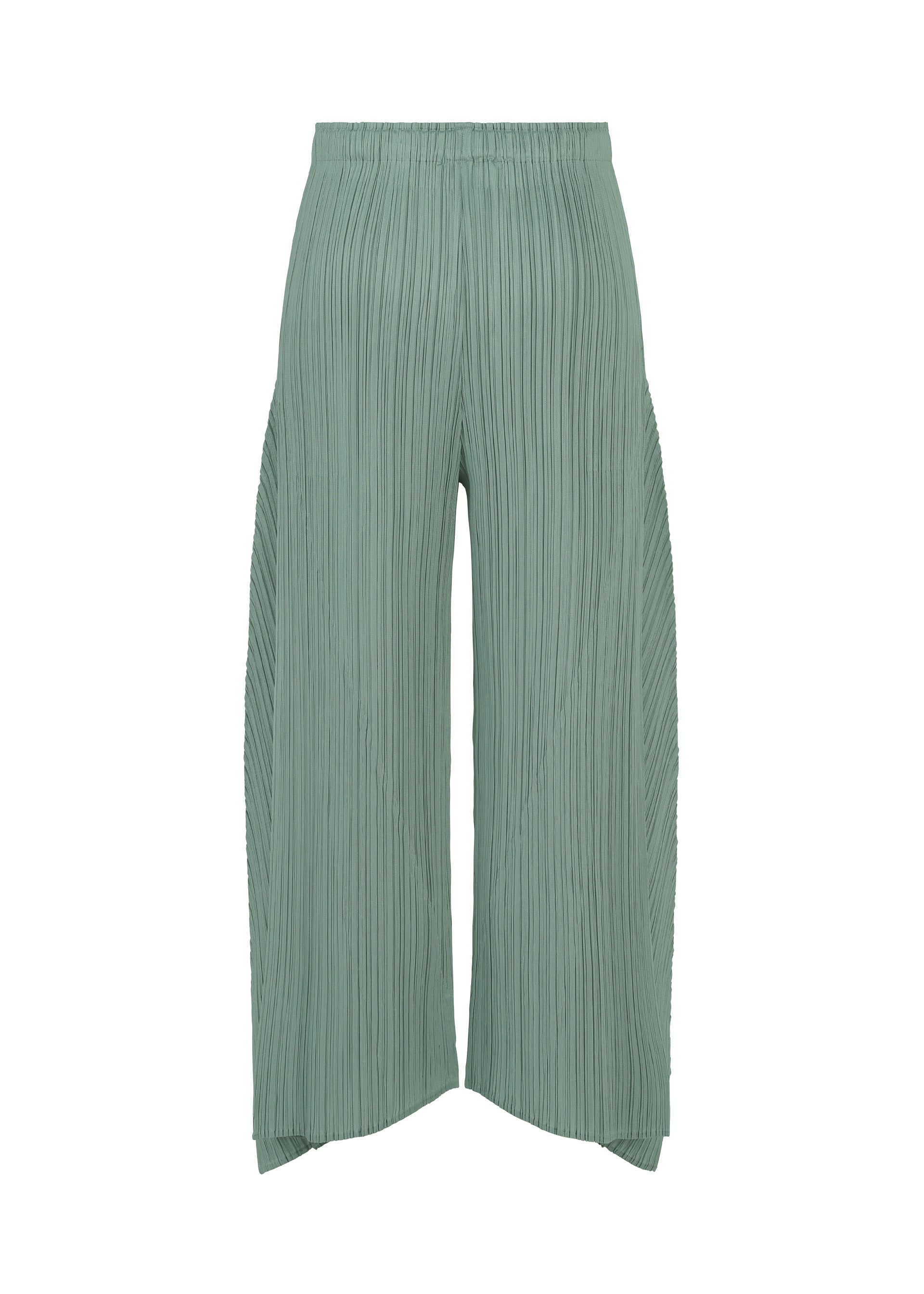A detail shot of the PLEATS PLEASE ISSEY MIYAKE FOLD pants.