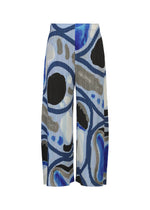 A product shot of the PLEATS PLEASE ISSEY MIYAKE ROLL trousers in light blue.