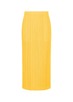 A product shot of the PLEATS PLEASE ISSEY MIYAKE THICKER BOTTOMS 1 skirt in yellow.