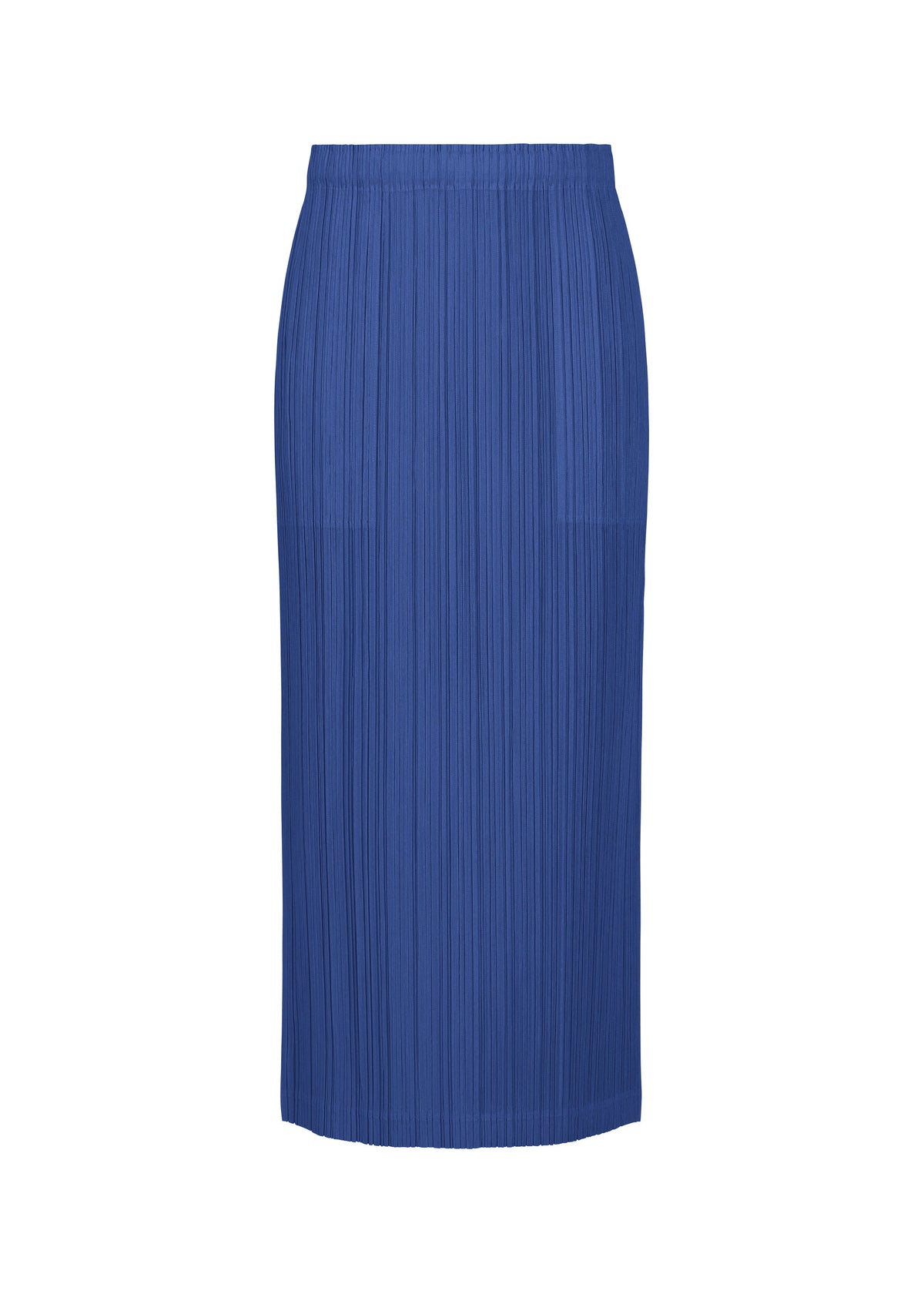 A product shot of the PLEATS PLEASE ISSEY MIYAKE THICKER BOTTOMS 1 skirt in blue.