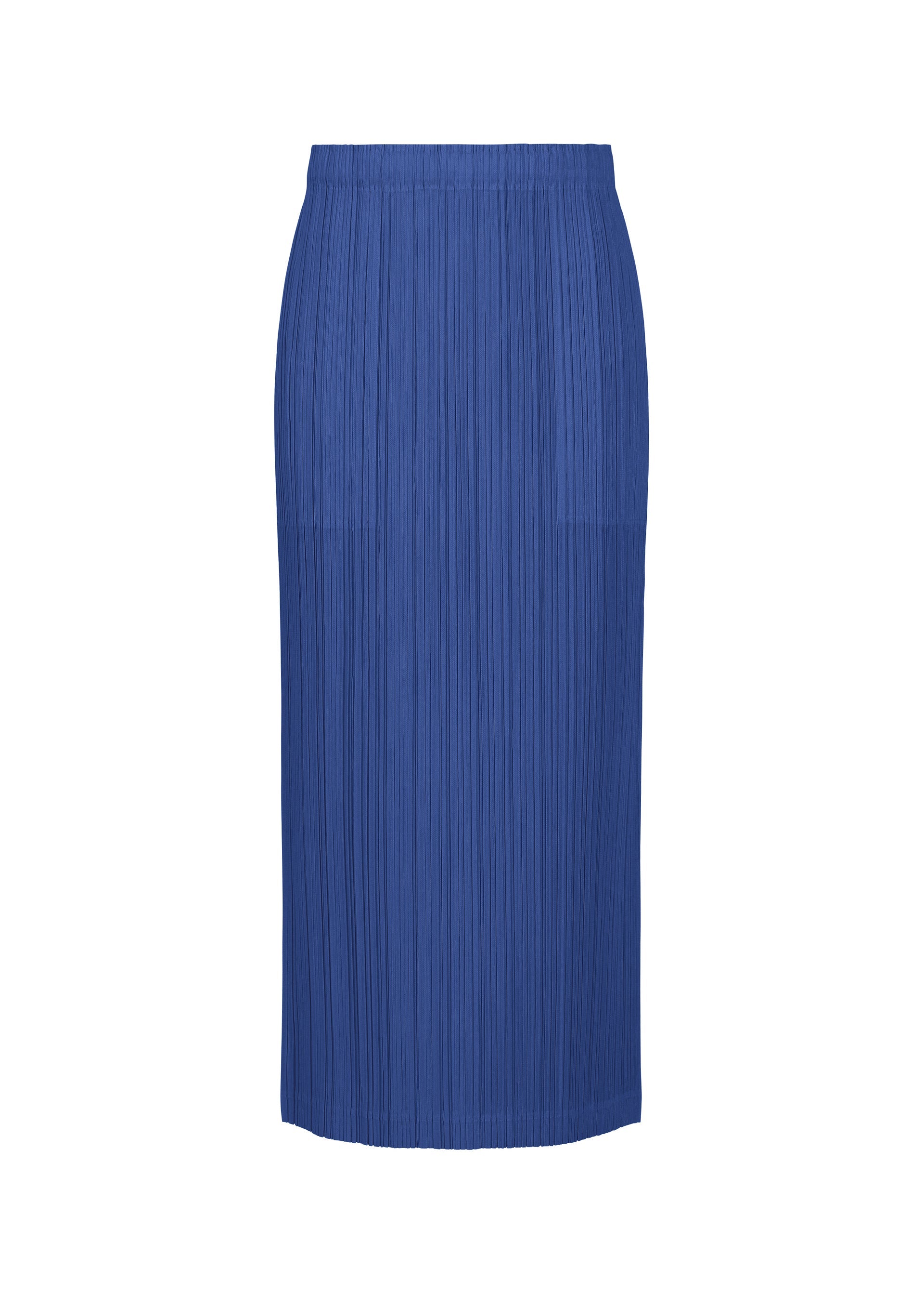 A product shot of the PLEATS PLEASE ISSEY MIYAKE THICKER BOTTOMS 1 skirt in blue.