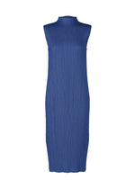 A product shot of the PLEATS PLEASE ISSEY MIYAKE MONTHLY COLORS : JULY dress in blue.