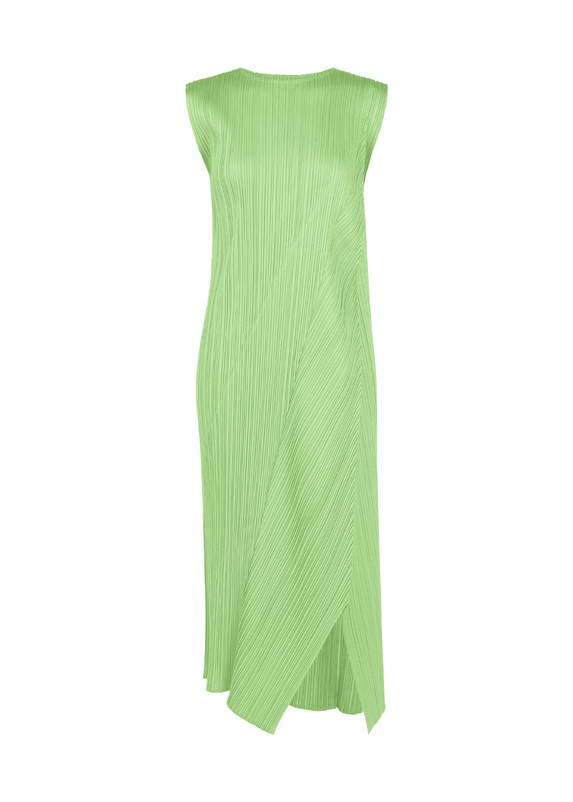 A product shot of the PLEATS PLEASE ISSEY MIYAKE FOLD dress in mint green.