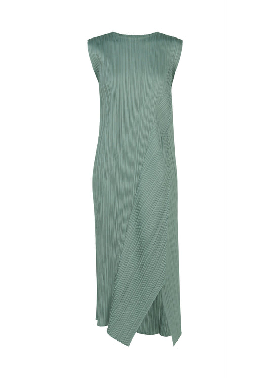 A product shot of the PLEATS PLEASE ISSEY MIYAKE FOLD dress in baby blue.