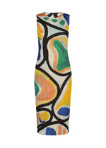 A product shot of the PLEATS PLEASE ISSEY MIYAKE ROLL dress in multi.