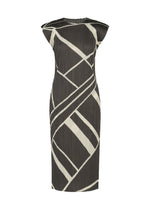 A product shot of the PLEATS PLEASE ISSEY MIYAKE FOLD LINE dress in charcoal.