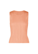 A product shot of the PLEATS PLEASE ISSEY MIYAKE MONTHLY COLORS : JULY shirt in pale orange.