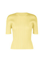 A product shot of the PLEATS PLEASE ISSEY MIYAKE MONTHLY COLORS : JULY shirt in pale yellow.