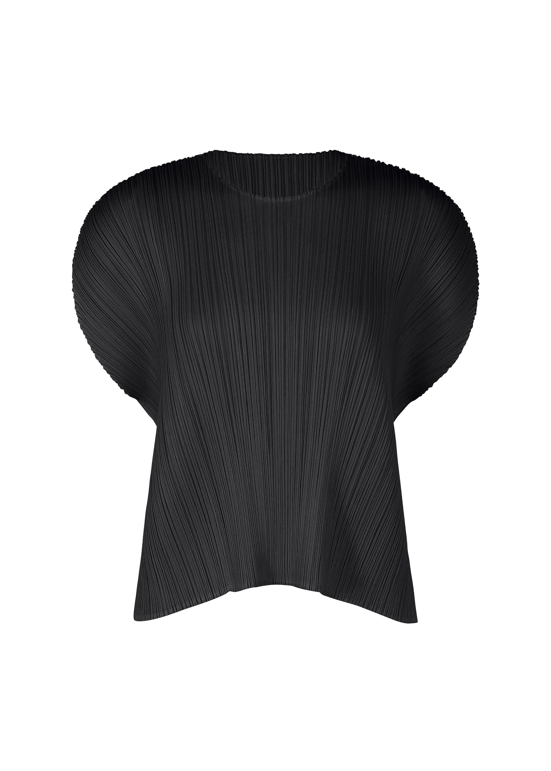 A product shot of the PLEATS PLEASE ISSEY MIYAKE MONTHLY COLORS : JULY shirt in black.