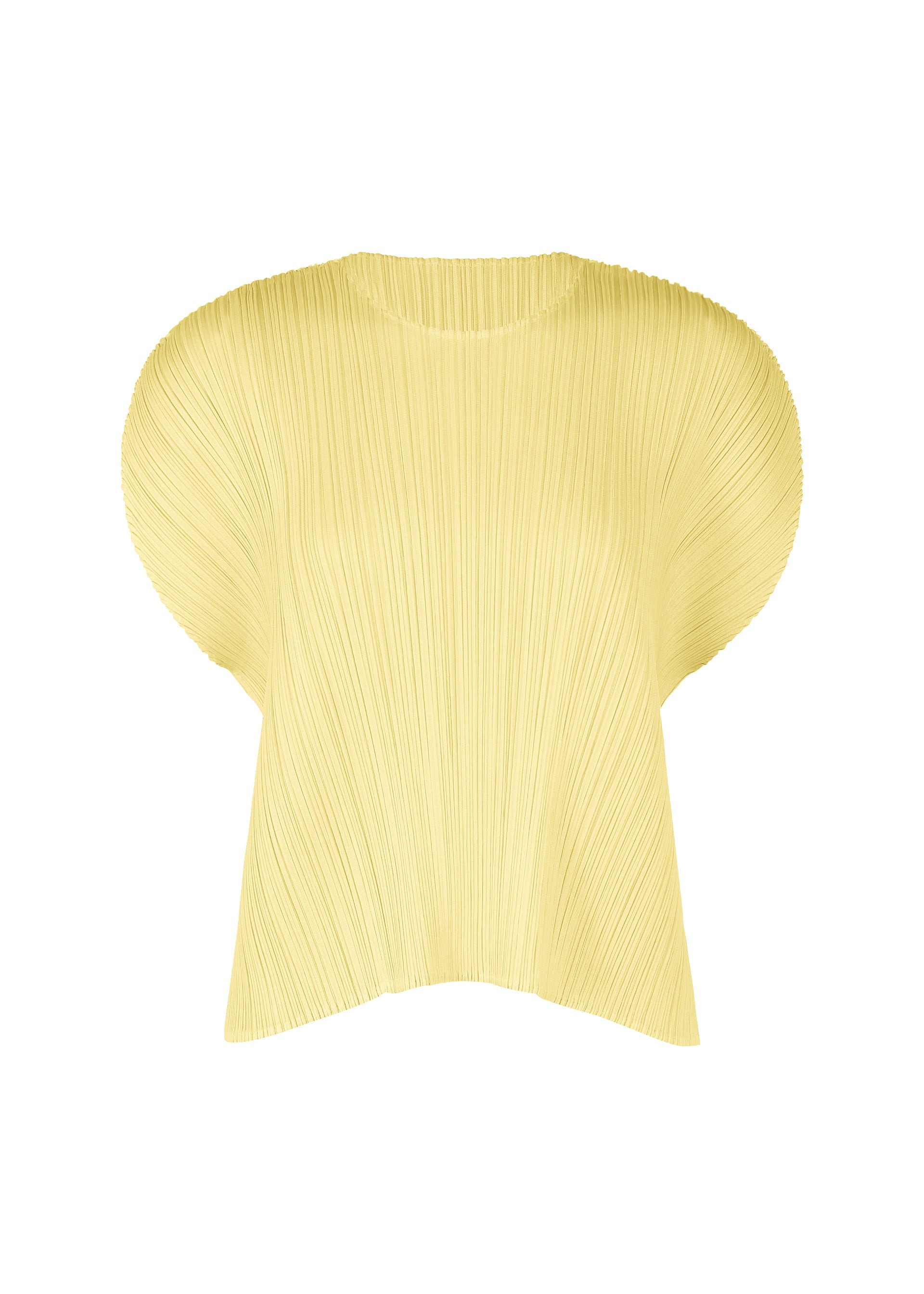 A product shot of the PLEATS PLEASE ISSEY MIYAKE MONTHLY COLORS : JULY shirt in pale yellow.